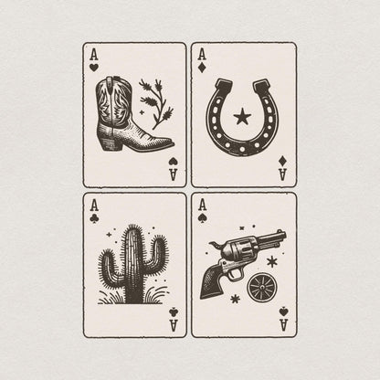 Ace of Hearts Western PNG Design, Poker Cards - 300 DPI Design for T-Shirt