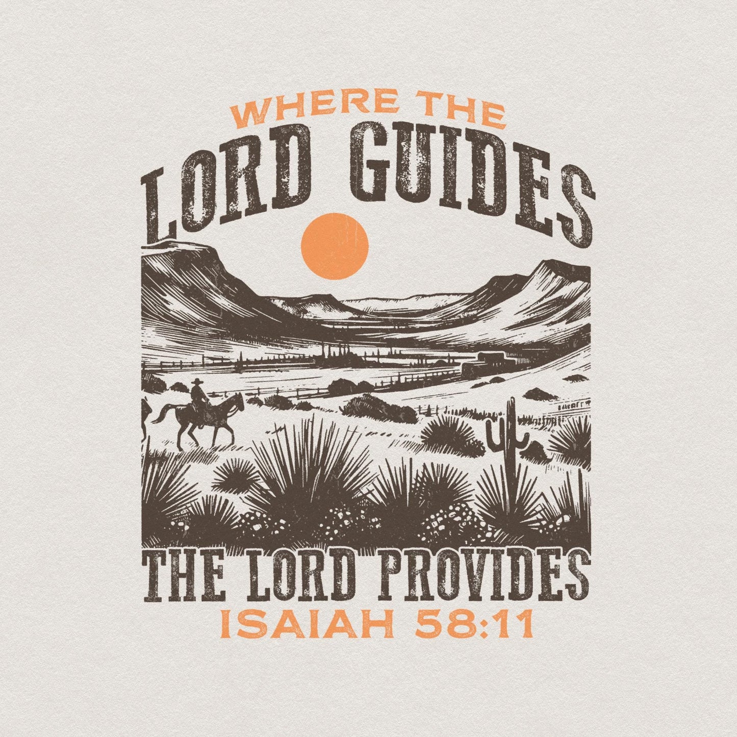 The Lord Provides Christian PNG, Vintage Bible Verse Sublimation - 300