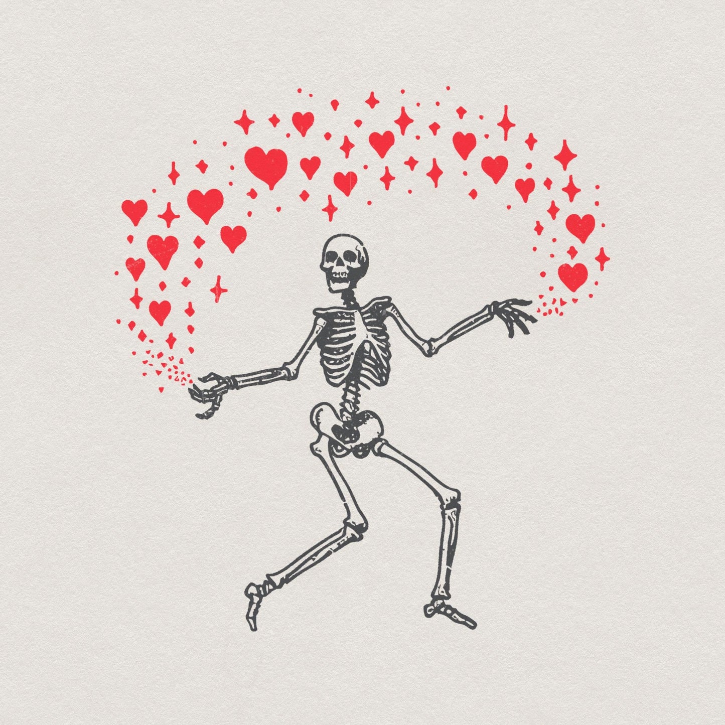 Funny Valentine PNG Alt 2, Skeleton Valentine - 300 DPI Design for T-Shirt