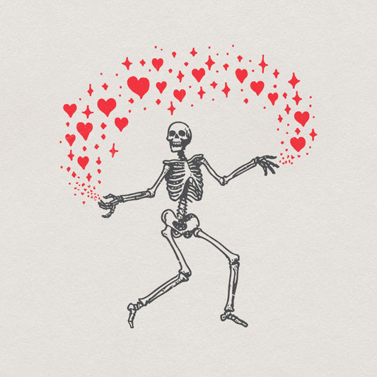 Funny Valentine PNG Alt 2, Skeleton Valentine - 300 DPI Design for T-Shirt