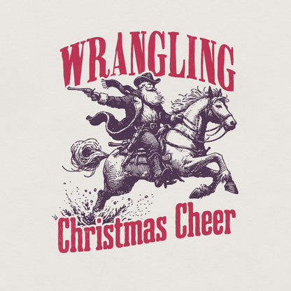 Wrangling Cowboy Alt 2, Santa Western PNG - 300 DPI Design for T-Shirt