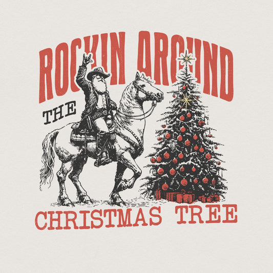 Rockin Around the Christmas Tree PNG, Instant Download - 300 DPI Design