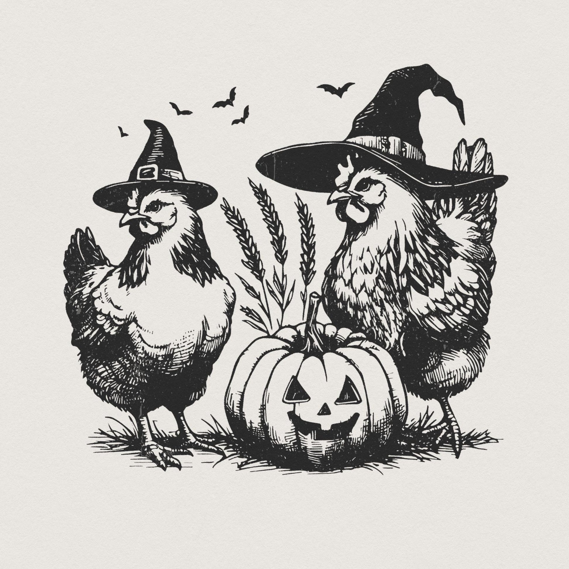 Spooky Chickens Halloween PNG, Fall PNG - 300 DPI Design for T-Shirt
