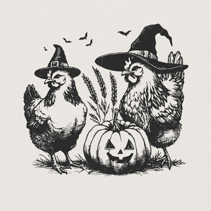 Spooky Chickens Halloween PNG, Fall PNG - 300 DPI Design for T-Shirt
