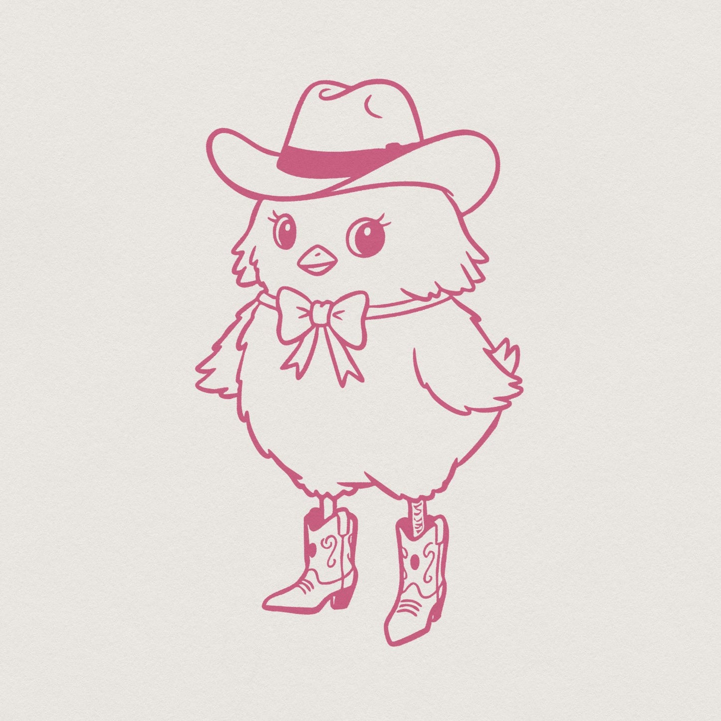 Howdy Chick PNG Clipart, Western Themed Chick Digital Download - 300 DPI