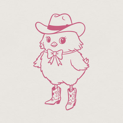 Howdy Chick PNG Clipart, Western Themed Chick Digital Download - 300 DPI