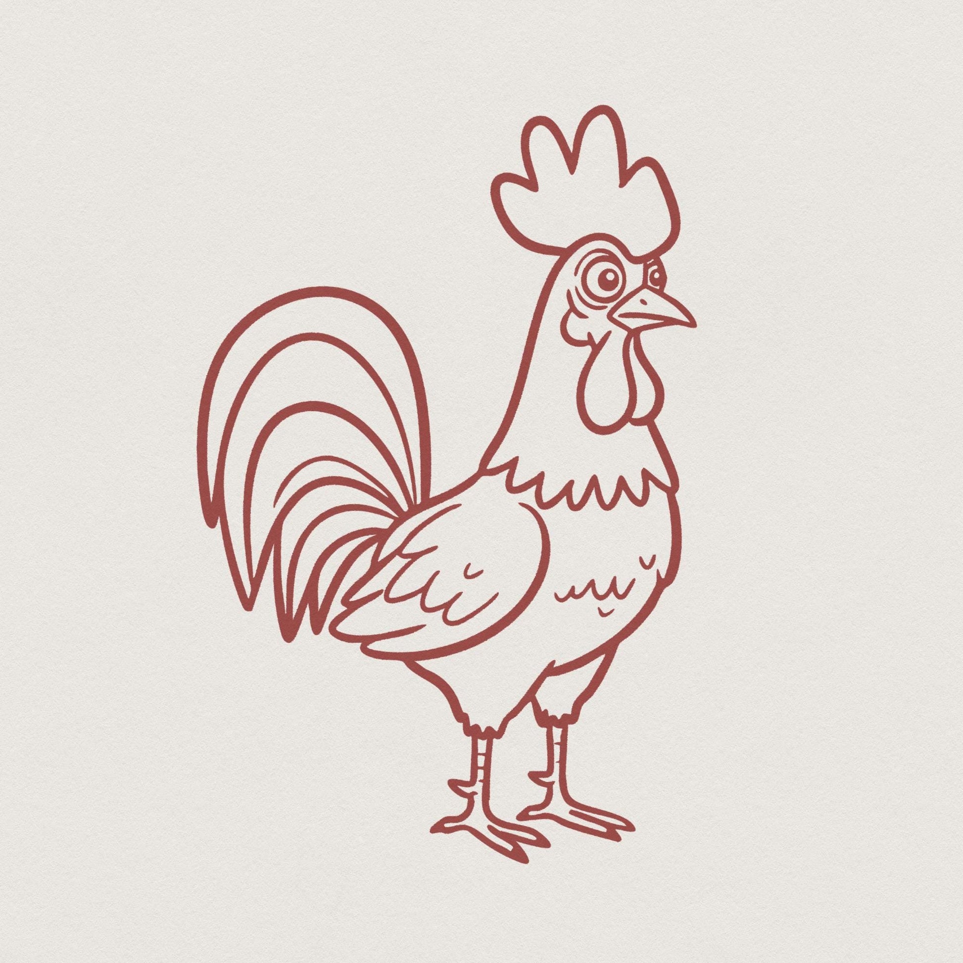 Crazy Chicken PNG, Rooster Clipart - 300 DPI Design for T-Shirt