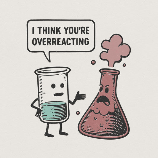 I Think You're Overreacting PNG, Funny Chemistry Cartoon Digital Download