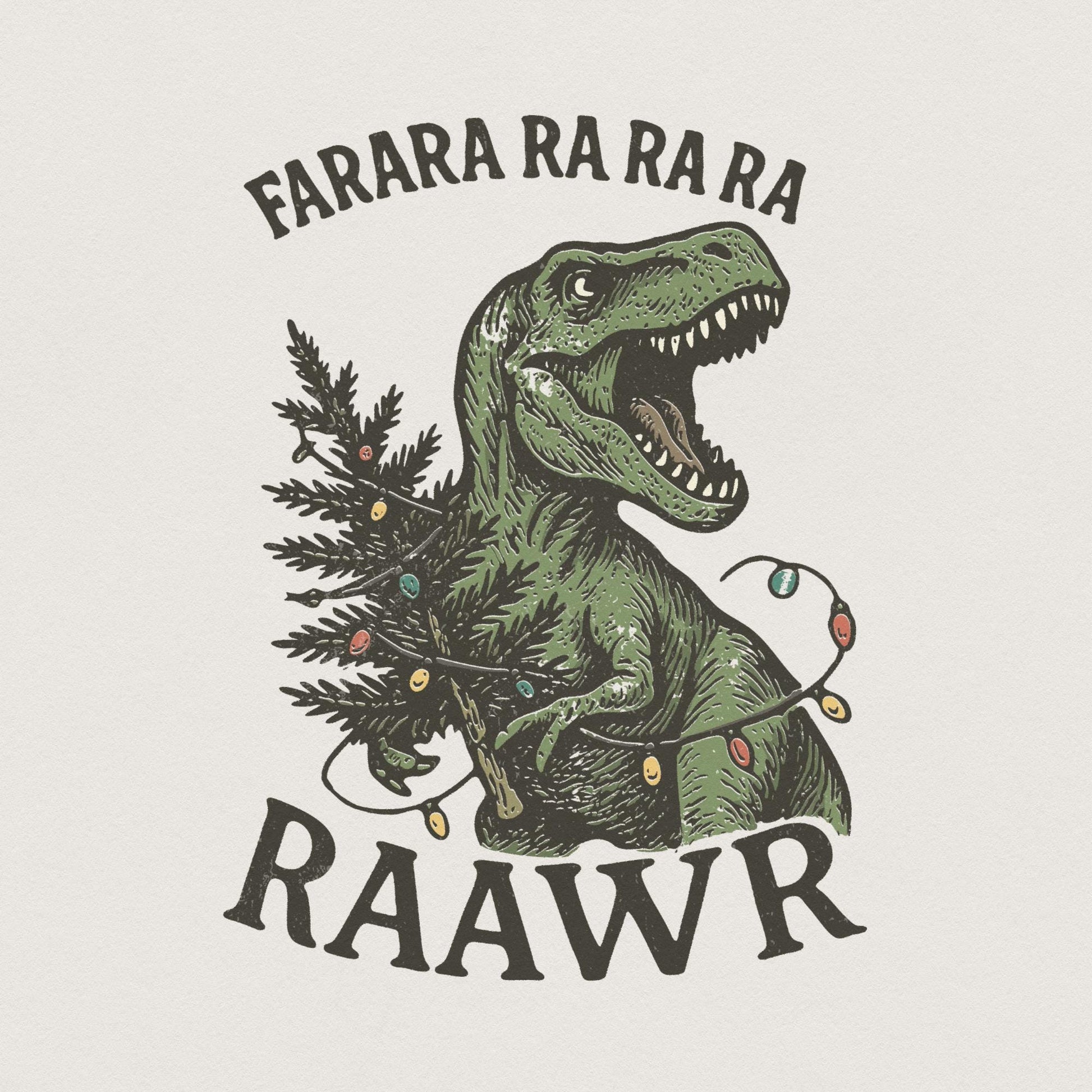 Farara Ra Ra Ra Ra Ra RAWR PNG, Funny Dinosaur Christmas Shirt - 300 DPI