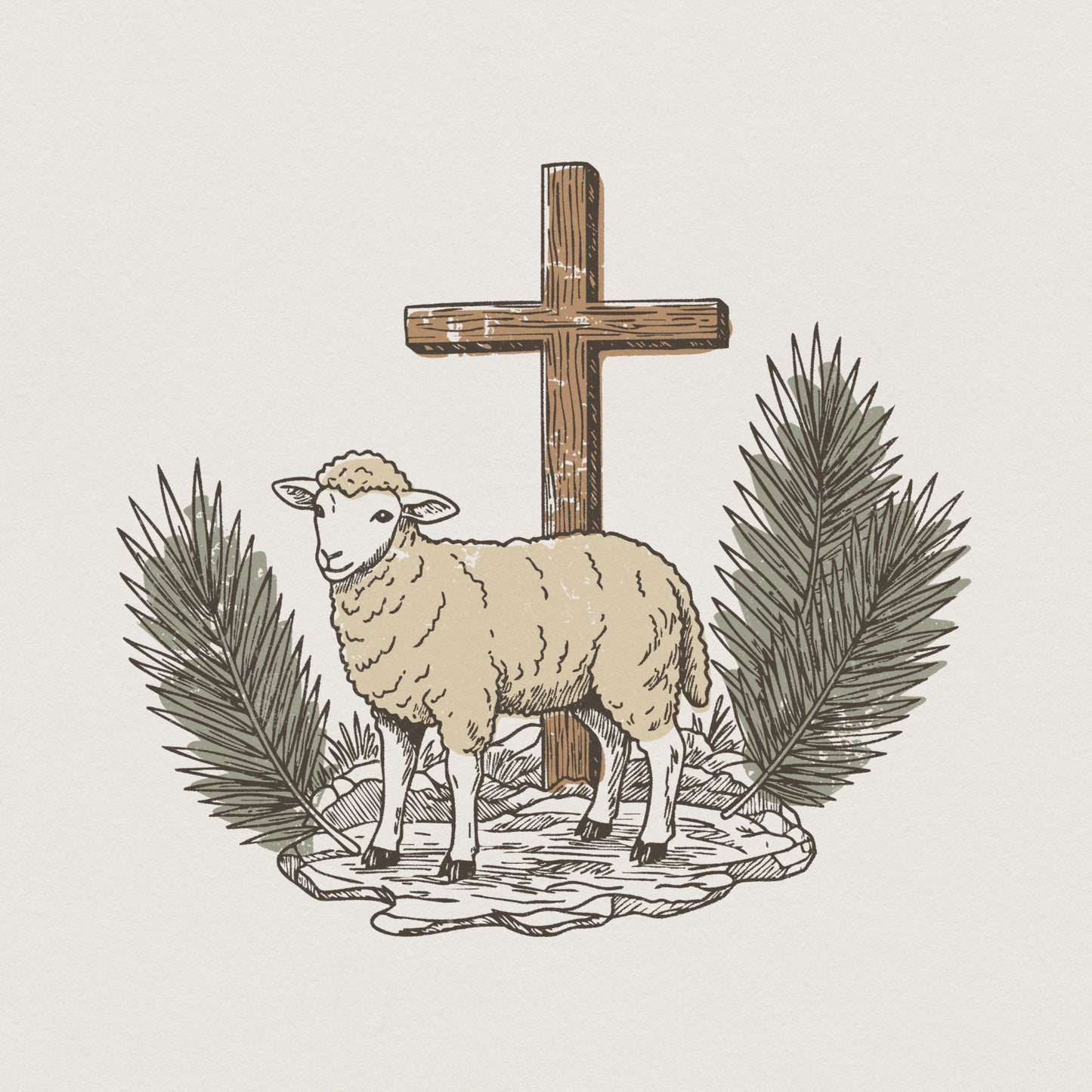 Lamb Of God PNG, Christian Easter Shirt PNG, Religious Sheep Design