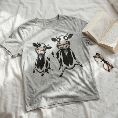 Grinning Cow PNG, Funny Cartoon Cow Art, Cute Farm Animal Clipart